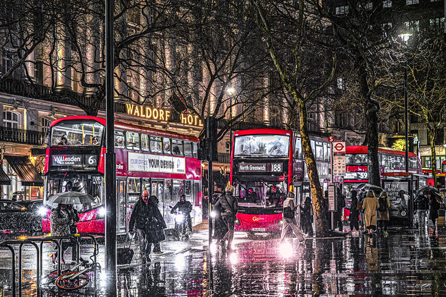 Rainy night at London, UK