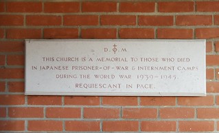 'This church is a memorial to those who died in Japanese prisoner-of-war & internment camps during the World War 1939-1945'