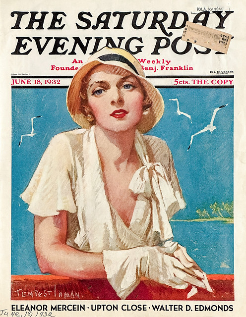 “Woman in White” by Tempest Inman on the cover of “The Saturday Evening Post,” June 18, 1932.