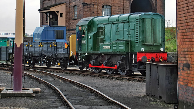 Yard shunting - 08604 ‘Phantom' diesel locomotive,  Didcot Railway Centre, Oxfordshire, England..