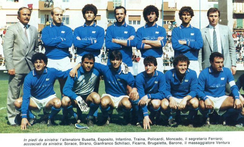 Angelo Busetta alla guida del Canicattì 1985/86 (Foto Guerin Sportivo - Il Nobile Calcio)