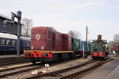 VSM 2459, Hippel 532, 2412 en Sik 309 in het depot van station Beekbergen 17-03-2023