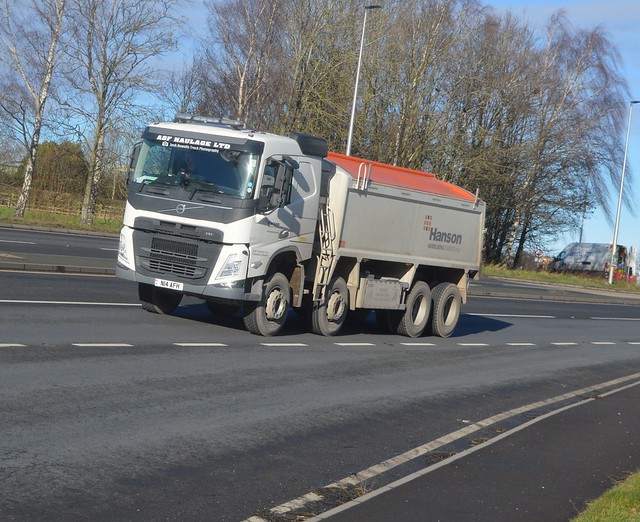 A & F Haulage N14 AFH Driving Along the A5 Passing Gledrid Services