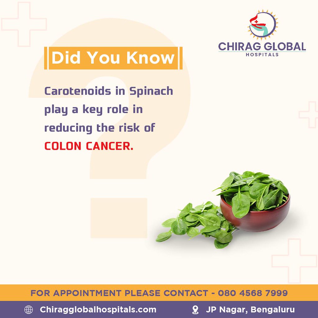 Eat Spinach to prevent Colon Cancer - Chirag Global Hospital