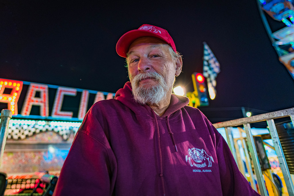 Ride operator of a traveling carnival