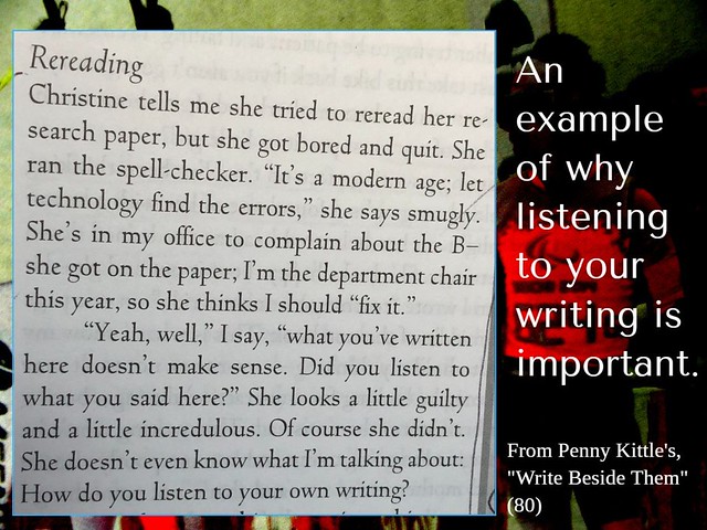 Educational Postcard: An example why listening to your own writing is important