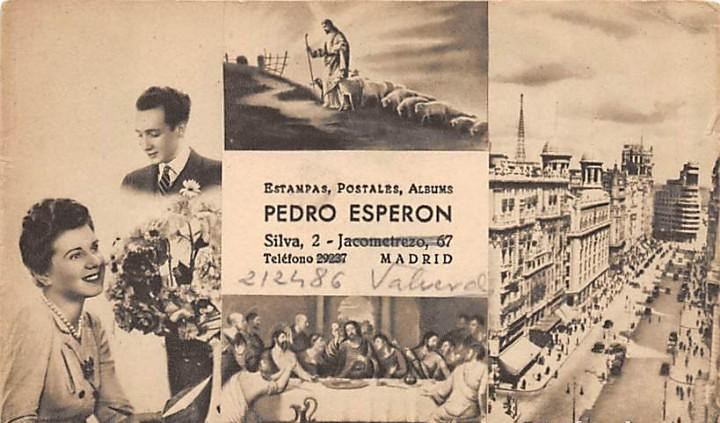 Publicidad de la casa de Estampas, postales y álbums de Pedro Esperón
