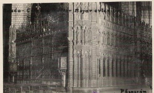 Interior de la Catedral de Toledo. Postal de Pedro Esperón