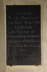 late rector of Falmouth in Jamacia (sic), 1809