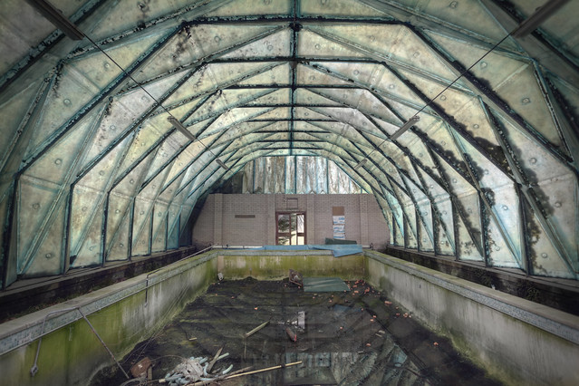 Abandoned school swimming pool