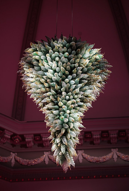 Seafoam and Amber-Tipped Chandelier in Renwick Gallery