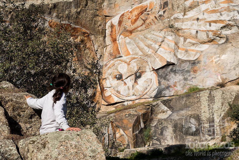 La cantera el Caño Viejo y el mural de la lechuza en Collado Villalba