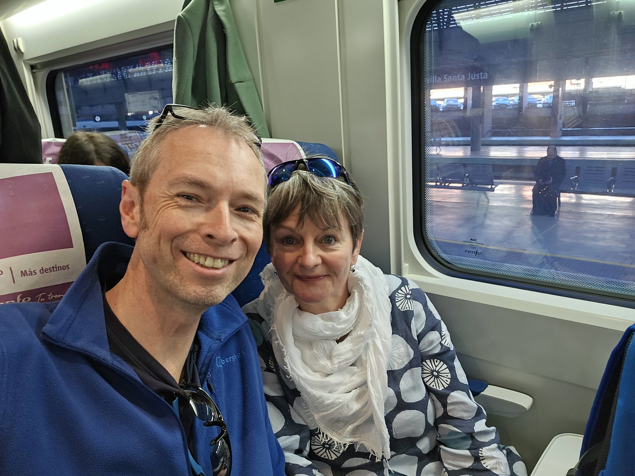 The Billinghams on the train to Cordoba