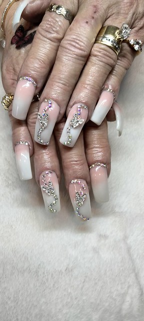 Ombre French Bling Nails