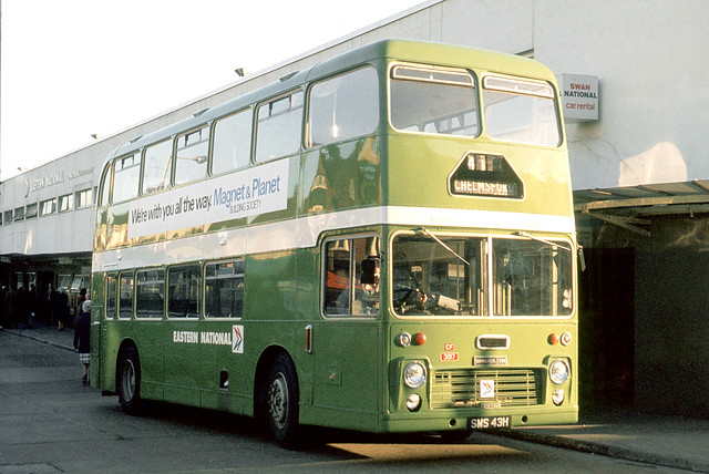 Eastern National Omnibus Company. 3017 SMS43H . Bus Station , Chelmsford , Essex . Friday 04th-November-1977 .