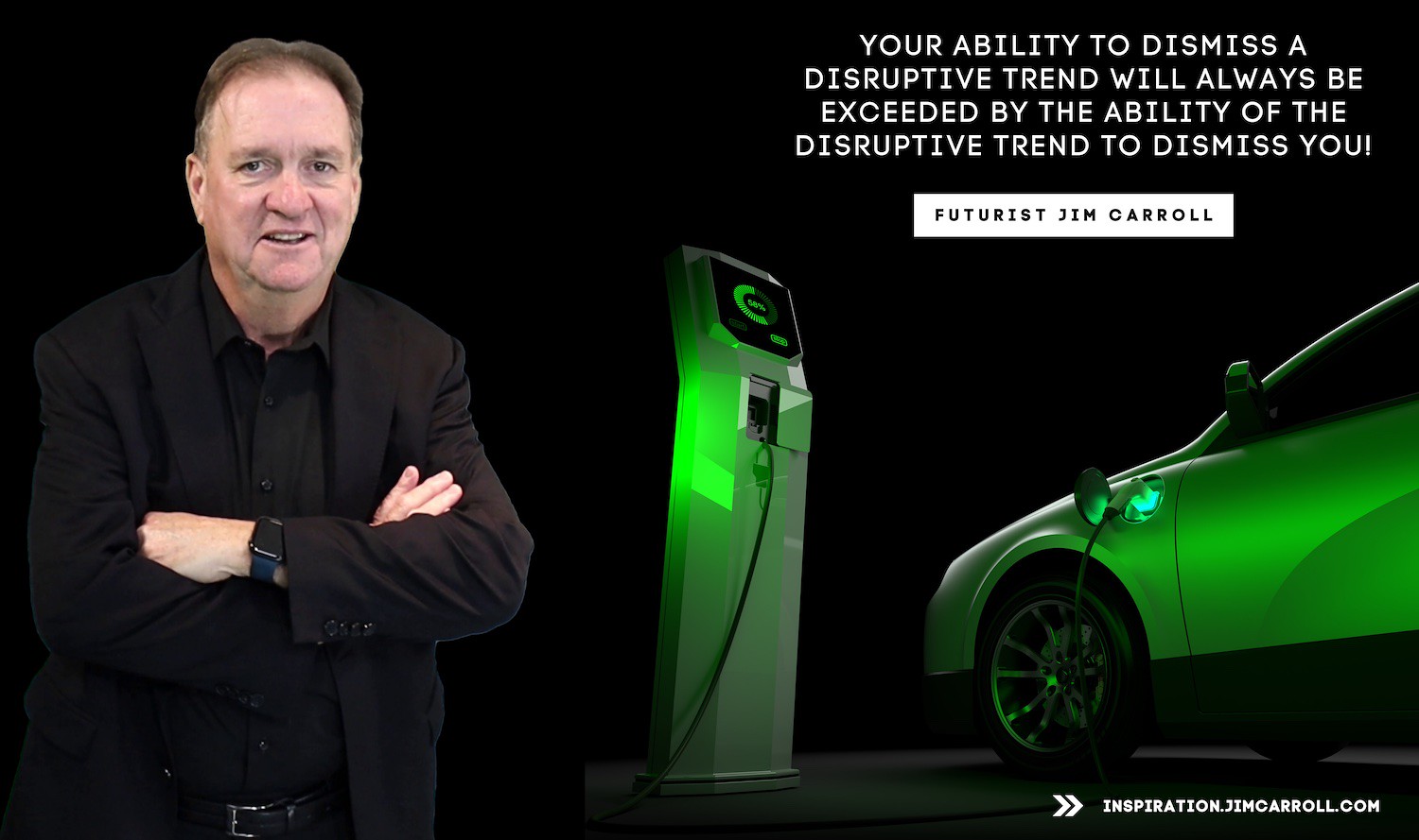 "Your ability to dismiss a disruptive trend will always be exceeded by the ability of the disruptive trend to dismiss you!" - Futurist Jim Carroll