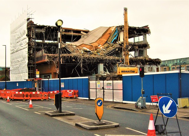 Demolition of the Heidelberg building on Brentford High Street - London.