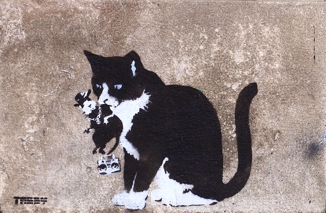 Public Art Buffalo Main Street Tabby Cat and Mouse