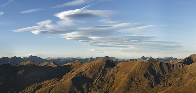 A number of lenticular clouds