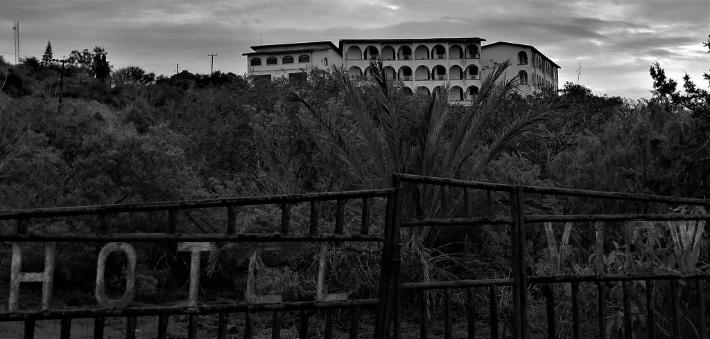 Black & White, Abandoned Hotel View, Bogaz, Turkish Republic Of North Cyprus.
