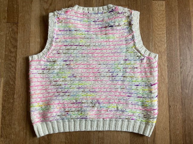 Knitting:  Huxley Vest in All the Bright Colors!