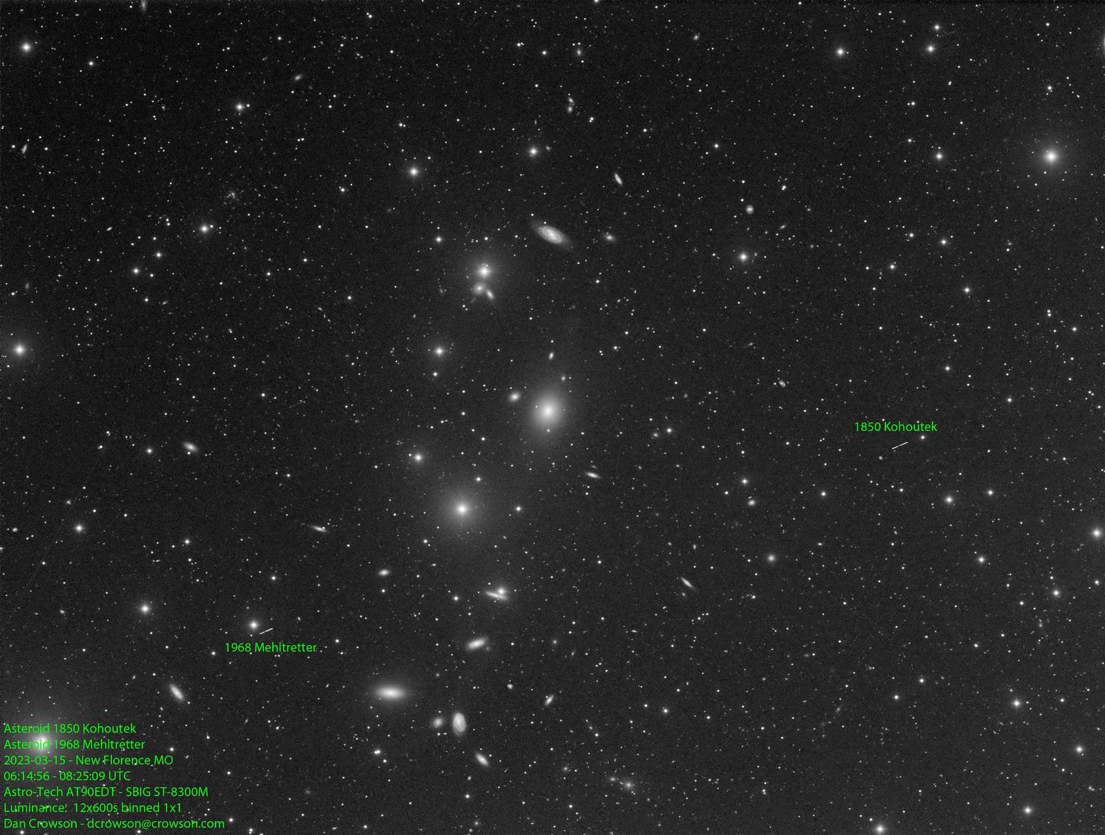Asteroid 1850 Kohoutek - 12x600s - 2023-03-15