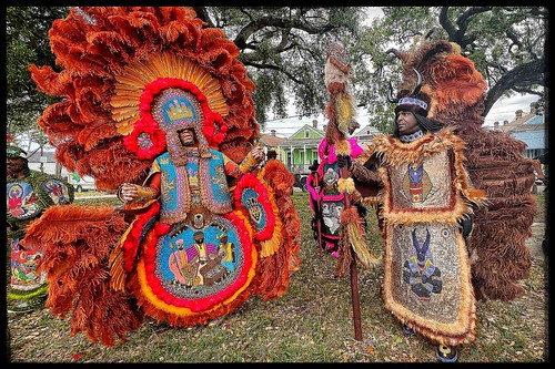 Big Chief Dow with Timbuktu Warriors - Super Sunday, March 19, 2023. Photo by MJ Mastrogiovanni.