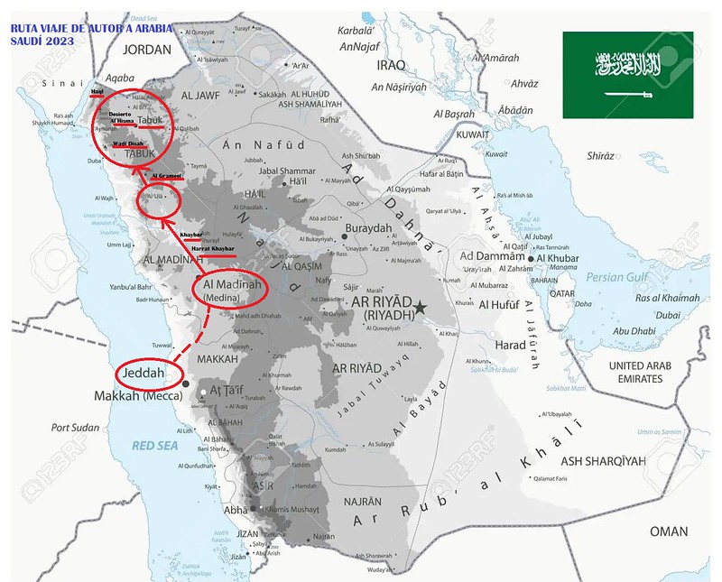 Hoja de ruta por Arabia Saudí del viaje de autor de 2023