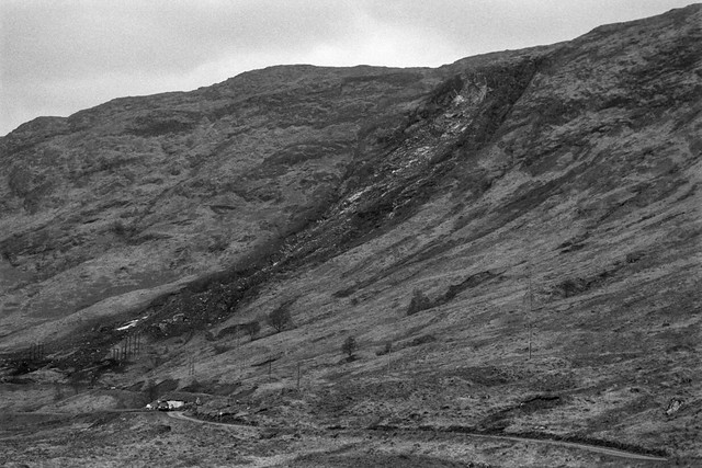 the scene of massive landslip in Highlands