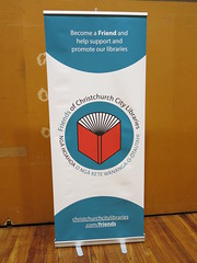 Friends of the Library banner at the Book Sale