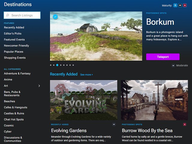 A New Look for the Second Life Destination Guide