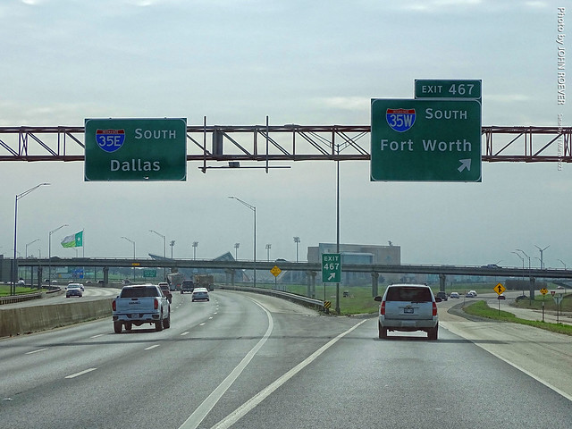 I-35 Split into I-35E & I-35W in Denton, 11 Mar 2023