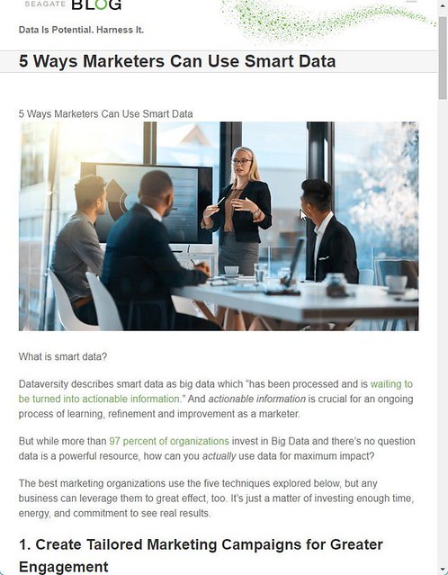 <p>Seagate talks about using smart data n yet their marketing campaign is not near there… been receiving numerous times of marketing calls sending exact same docs over years… it’s not the telemarketers fault since they are just doing t