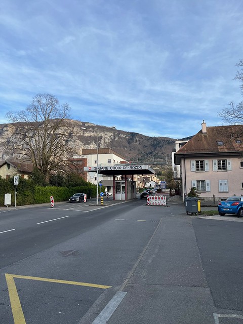 Border station La Croix-de-Rozon - there used to be a tram into Switzerland here