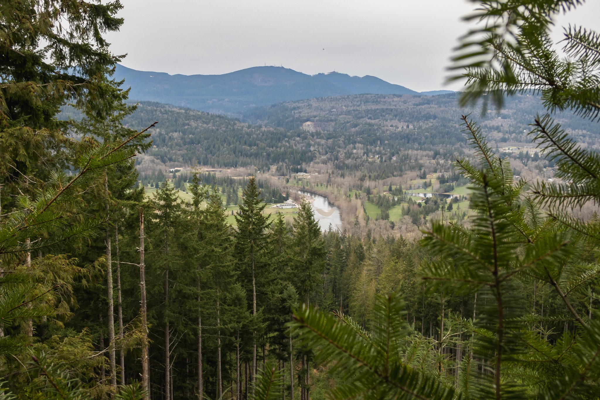 Hillside view of Snoqualmie River