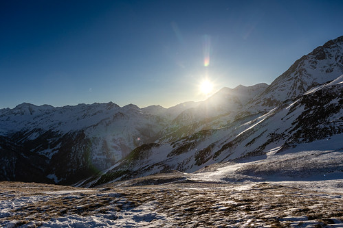 Sonnenuntergang in den Alpen by Bernhard Schlor, verschneit schnee aussicht winter europa sonne himmel berg natur kärnten heiligenblut jahreszeiten e