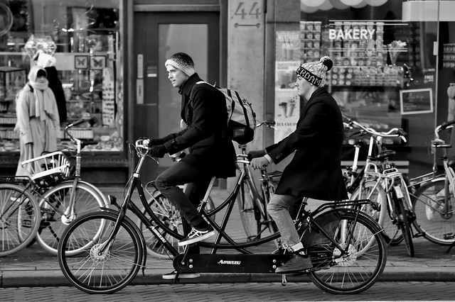 Cycling through Amsterdam
