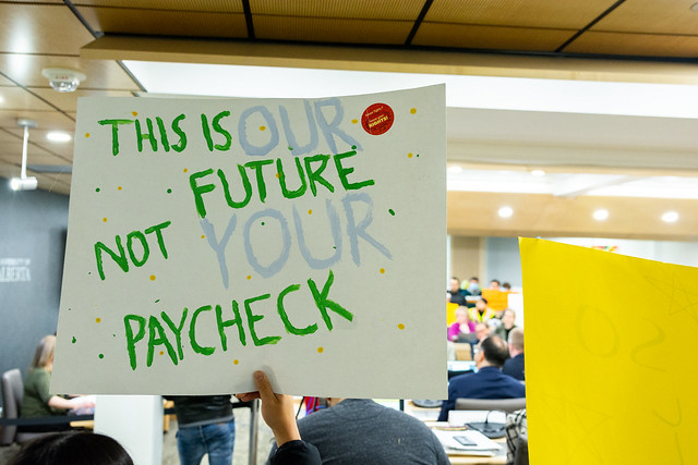 Poster: This is our future not your paycheck