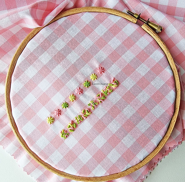 hand embroidery on gingham