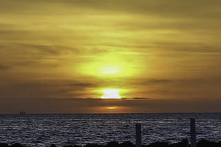 Sunset from the Fiumincio beach, Italy