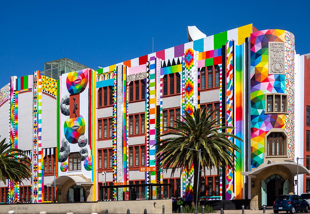 Decorated building facade Mexico City