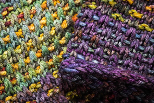 Detail of Nightshift shawl knitted with Malabrigo yarn