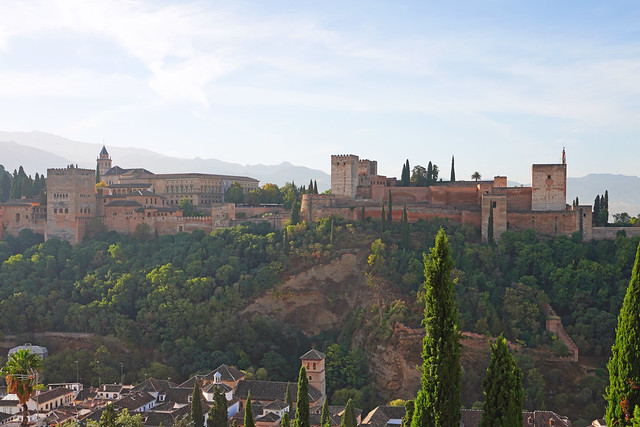 Magnificent Alhambra from San Nicolás viewpoint, Granada, Spain