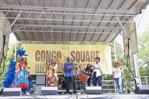 Big Chief Kevin Goodman & the Flaming Arrows at Congo Square Rhythms Fest - March 25, 2023. Photo by Michele Goldfarb.