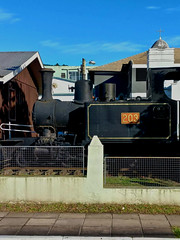 Antiga locomotiva 203 no museu da Via Fu00e9rrea em Osu00f3rio RS