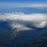 28. Märts 2023 - 14:44 - A view of a pair of cumulonimbus clouds over Serbia depositing a trail of snow.