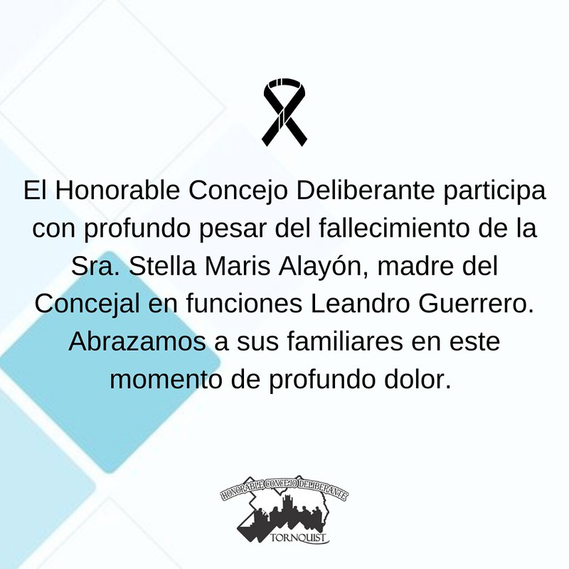 El Honorable Concejo Deliberante participa con profundo pesar del fallecimiento del Sr. José "Pepe" Bordoni, padre del Intendente Municipal Sergio Bordoni. - 1