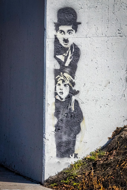 Banksy Style Wall Painting, Niles Ca