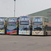 Skegness Seasiders Sunny Rocky Scoop & Sandy resting in the depot today before restarting Saturday.