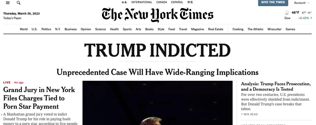 Trump Indicted - New York Times